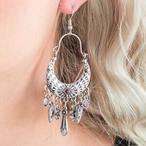 Paparazzi Jewelry Accessories - Nature Escape - Red Earrings - Vintage